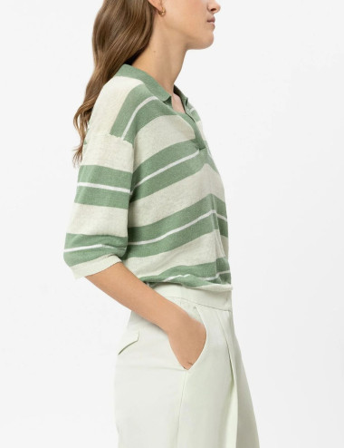 Polo en lin à rayures...