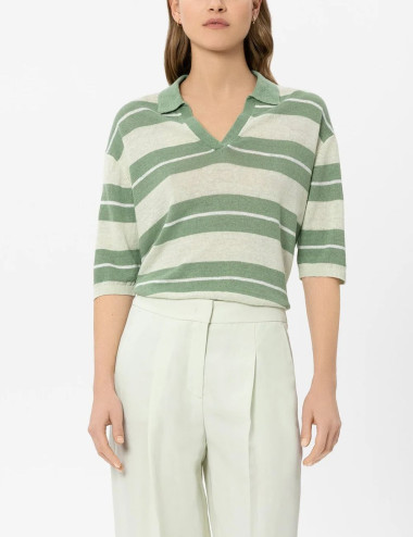 Polo en lin à rayures...