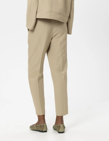 Pantalon conique en lin...