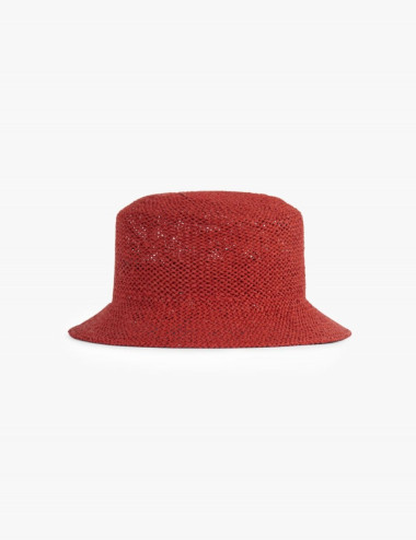 Chapeau de paille rouge -...