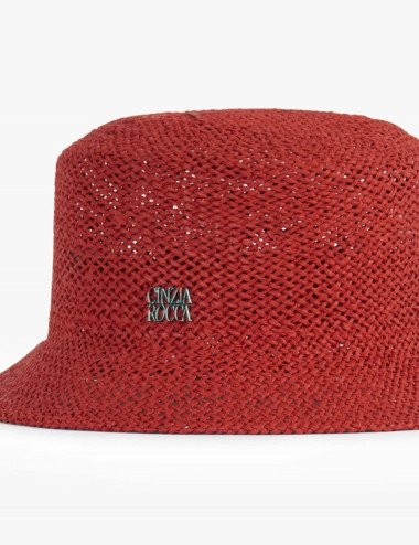 Chapeau de paille rouge -...