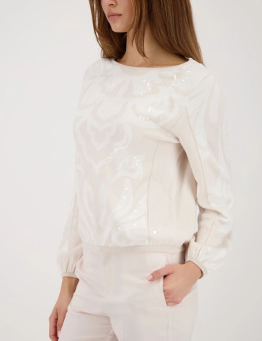 Pull à motif beige...