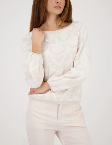 Pull à motif beige...