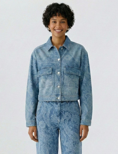 Veste en denim à motif...