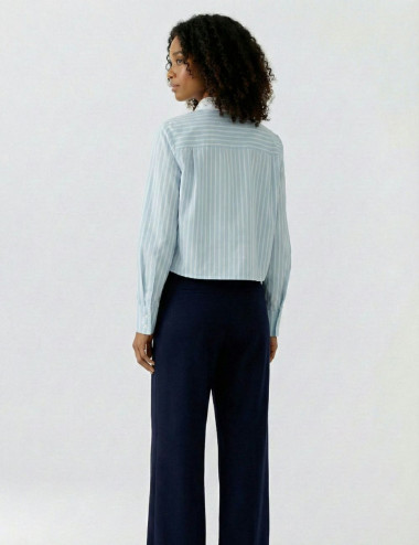 Blouse oversize bleue à...