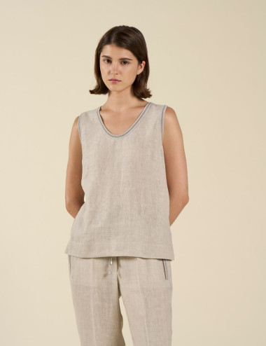 Camisole en lin couleur...