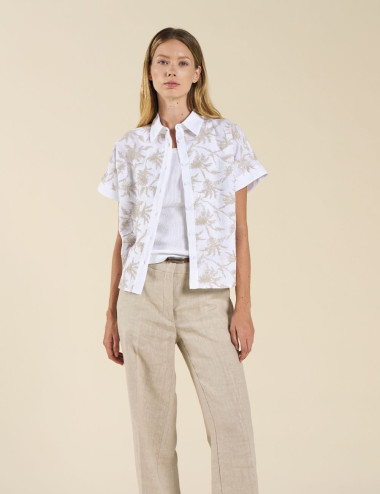Chemisier en lin blanc...