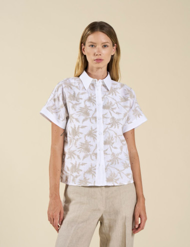 Chemisier en lin blanc...