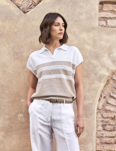 Chandail Polo Blanc et...