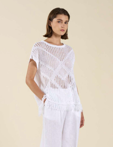 Pull à mailles ajourées...