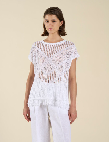 Pull à mailles ajourées...