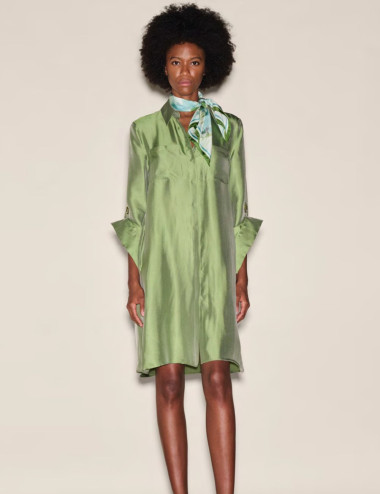 Robe chemisier en soie...