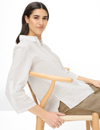 Blouse Vicki en lin blanc -...