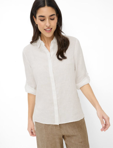 Blouse Vicki en lin blanc -...