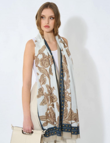 Écharpe longue en coton...