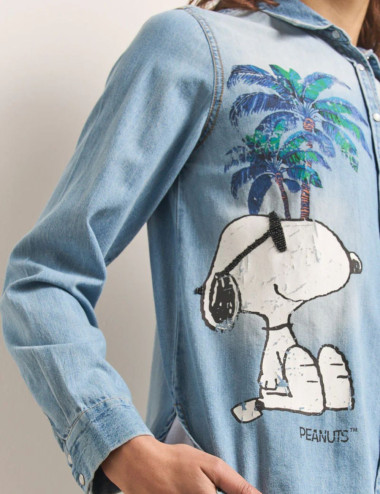 Blouse en jean Snoopy -...