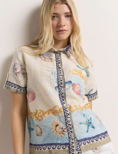 Blouse à manches courtes...