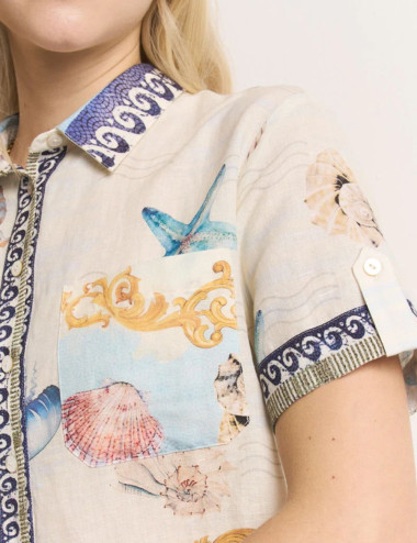 Blouse à manches courtes...