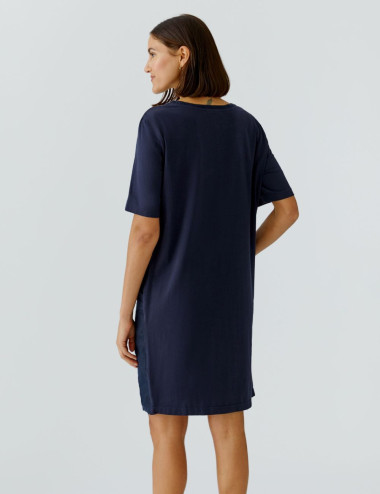 Robe en lin bleu foncé - Oui