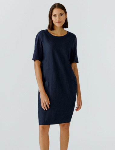 Robe en lin bleu foncé - Oui