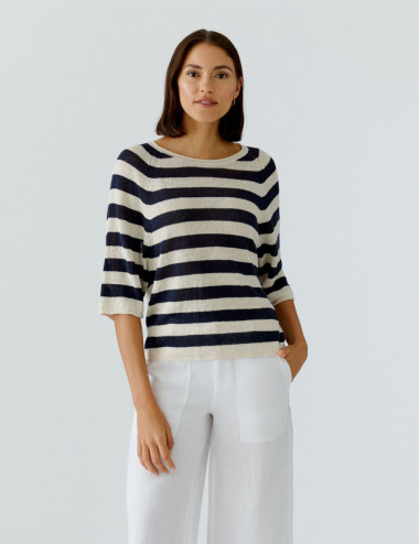 Pull rayé en lin - Oui
