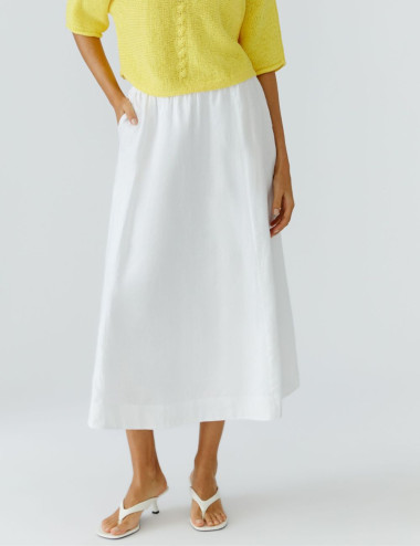 Jupe blanche maxi en lin - Oui