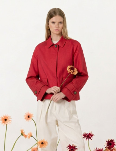 Manteau court fraise -...