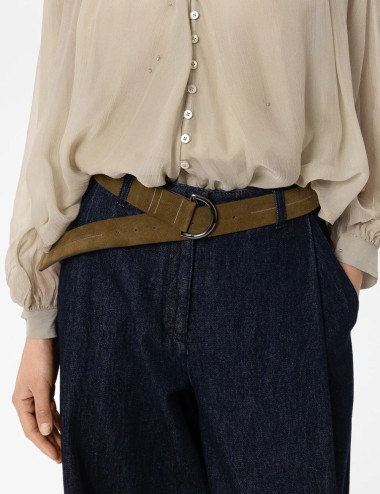 Ceinture en cuir velours -...