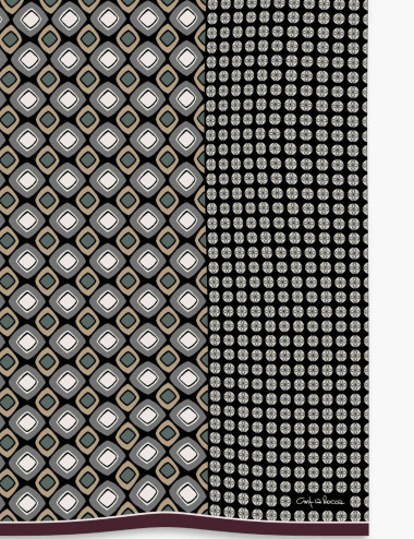 Foulard noir en laine et...