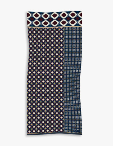 Foulard bleu en laine et...
