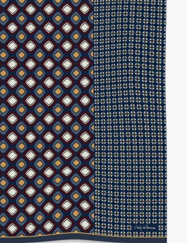Foulard bleu en laine et...