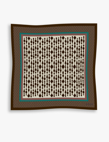 Foulard beige en soie twill...