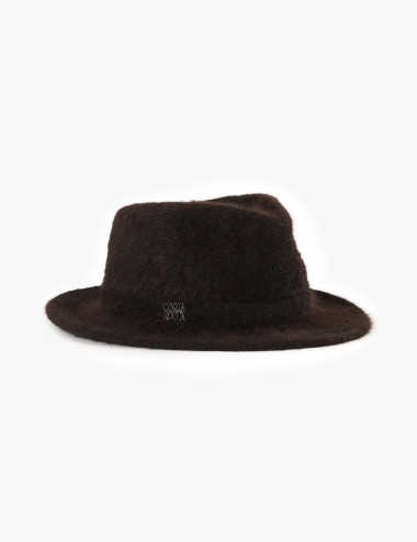 Chapeau fedora brun en...