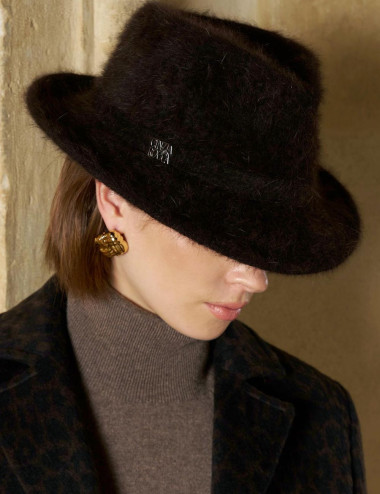 Chapeau fedora brun en...