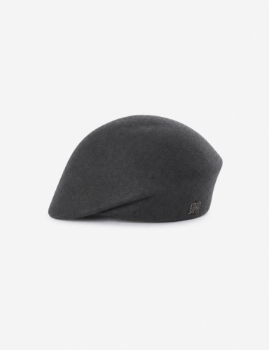 Béret asymétrique gris en...