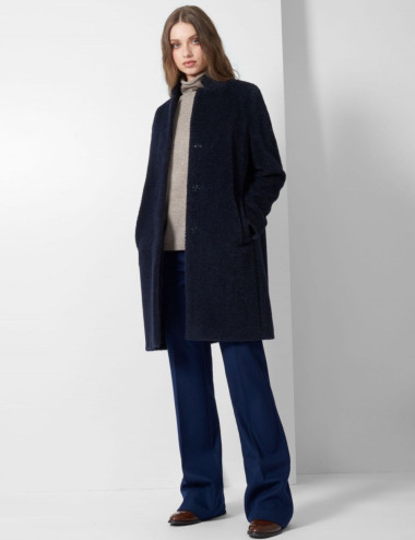 Manteau bleu en laine et...