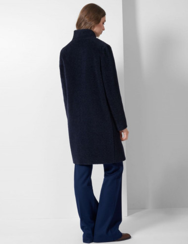 Manteau bleu en laine et...