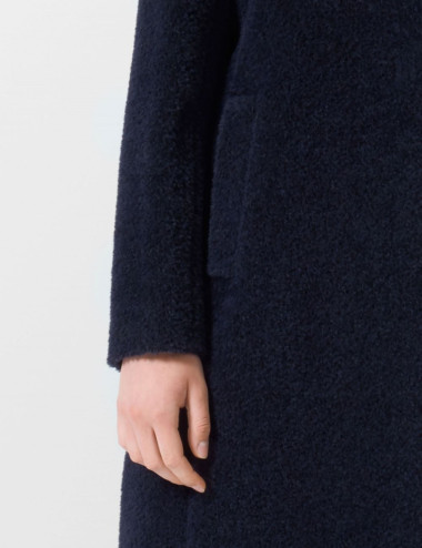 Manteau bleu en laine et...