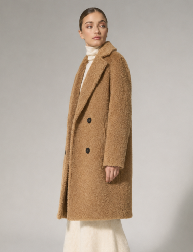 Manteau camel en laine et...
