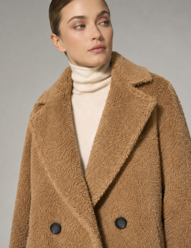 Manteau camel en laine et...