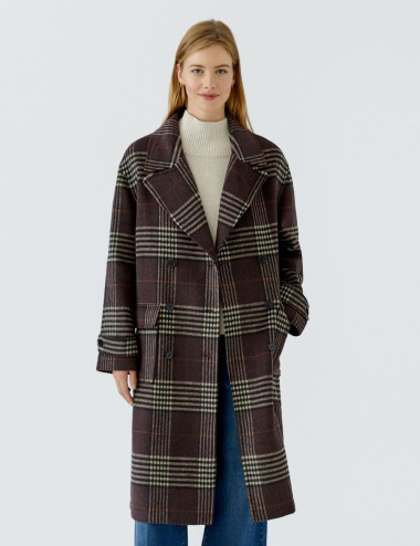 Manteau croisé oversize à...