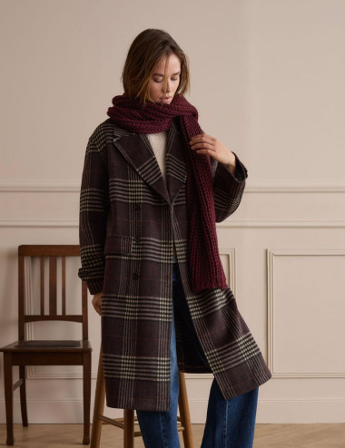 Manteau croisé oversize à...
