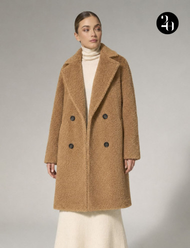 Manteau camel en laine et...