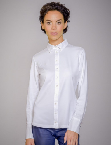 White cotton blend blouse -...